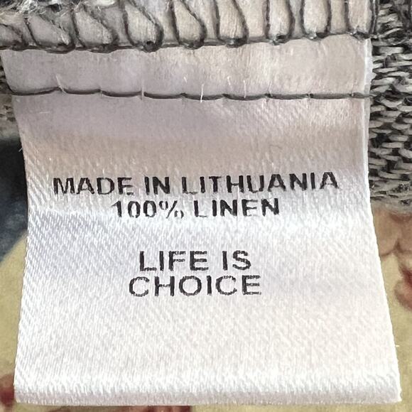 FLAX Skirt Women 1G Gray 100% Linen A-Line Lagen Boho Slit Elastic Waist Pull On - Picture 4 of 7